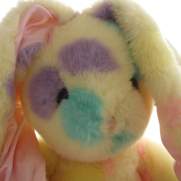 Commonwealth Easter Bunny Rabbit Yellow Plush Polka Dot Satin Ears Vintage 2001 - Picture 2 of 7